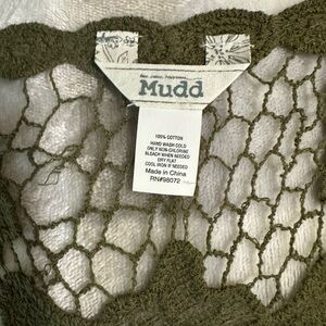 Mudd Olive Green Crochet Vest